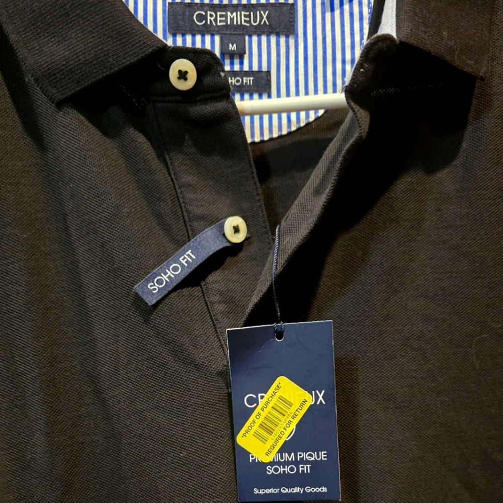 Daniel Cremieux Black Polo Shirt Classic Style M